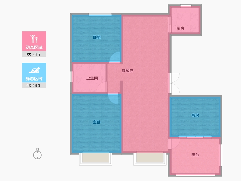 山西省-临汾市-晋瑞驿都-98.00-户型库-动静分区