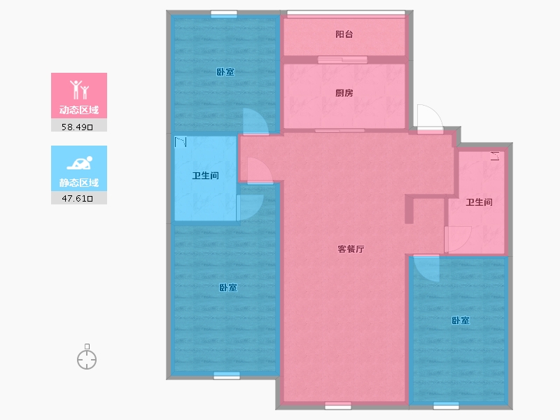 辽宁省-丹东市-永同昌·翡翠壹号-95.16-户型库-动静分区