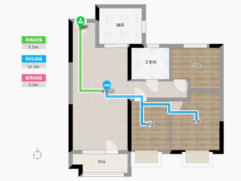 吉林省-四平市-碧桂园·名门时代-71.41-户型库-动静线