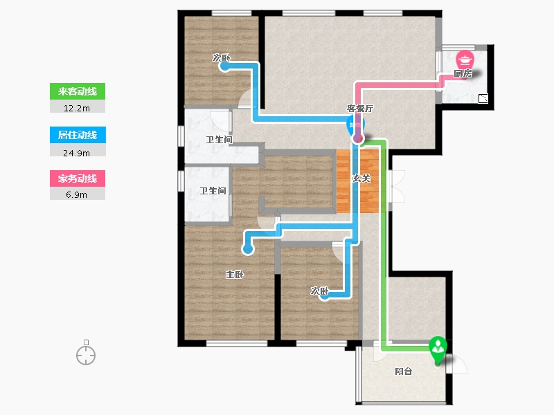 辽宁省-大连市-碧桂园达沃斯广场-136.20-户型库-动静线