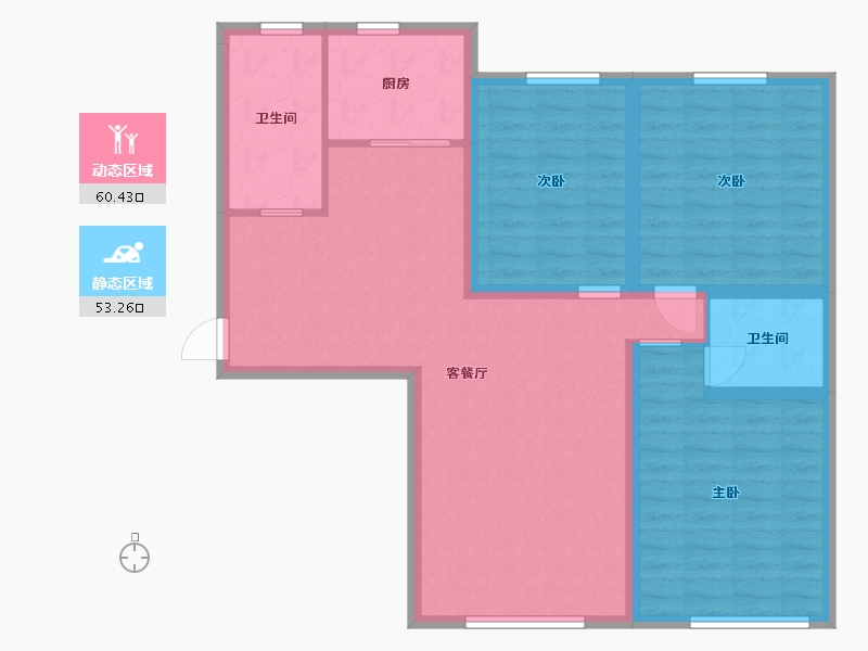 河北省-廊坊市-国泉城翰林府-102.40-户型库-动静分区