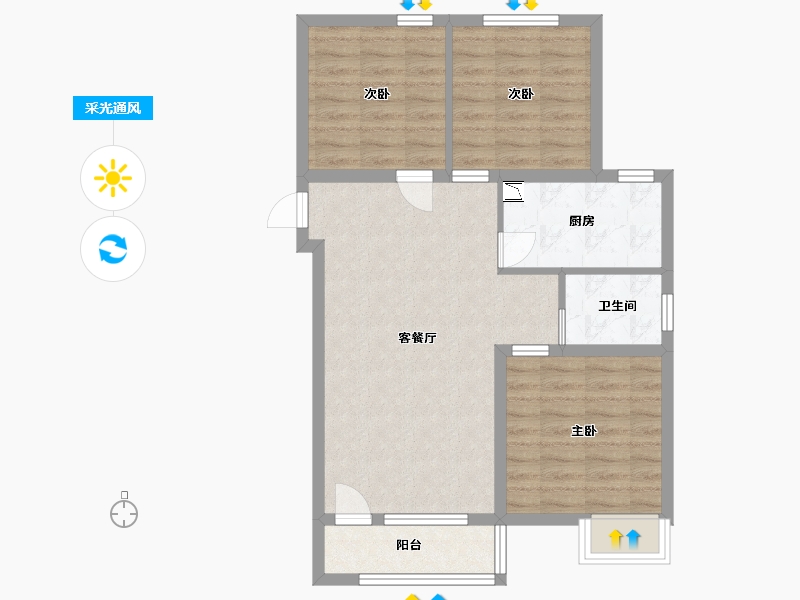 河北省-廊坊市-京畿檀宫-71.20-户型库-采光通风