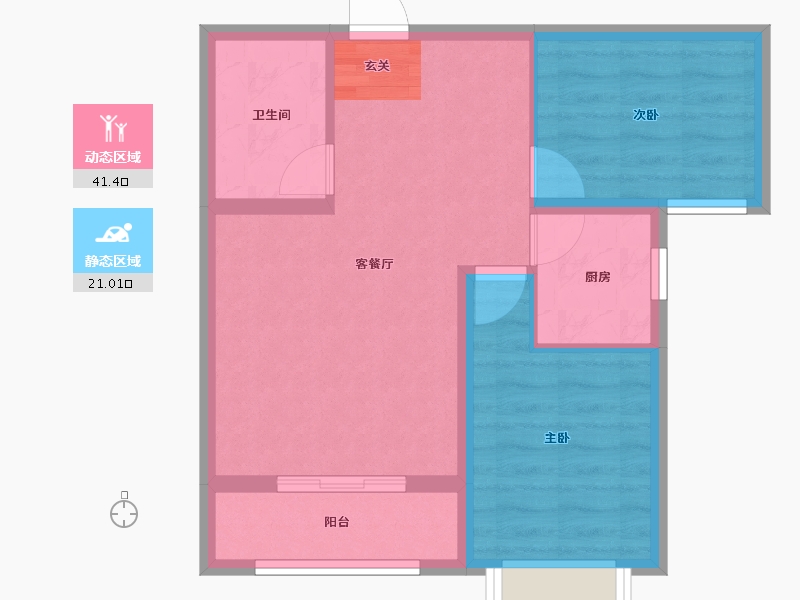 河北省-保定市-涿州惠友万悦城-55.45-户型库-动静分区