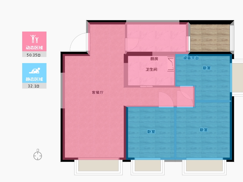 山西省-太原市-实地·紫藤公馆-78.30-户型库-动静分区