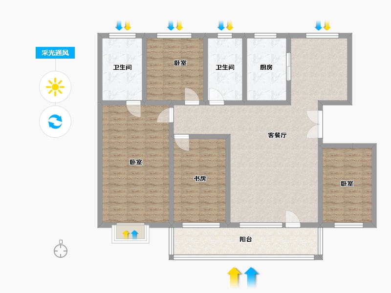 吉林省-四平市-四平华生·龙廷-135.00-户型库-采光通风