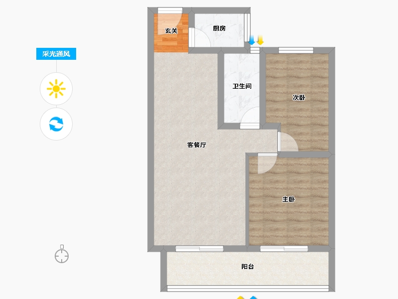 云南省-曲靖市-桐乐丽晶府-67.28-户型库-采光通风