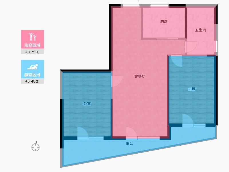 辽宁省-丹东市-月亮岛界河明珠-86.99-户型库-动静分区