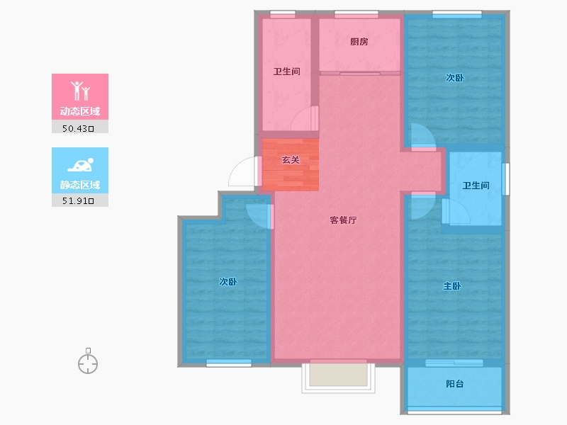 河北省-保定市-涿州惠友万悦城-91.01-户型库-动静分区