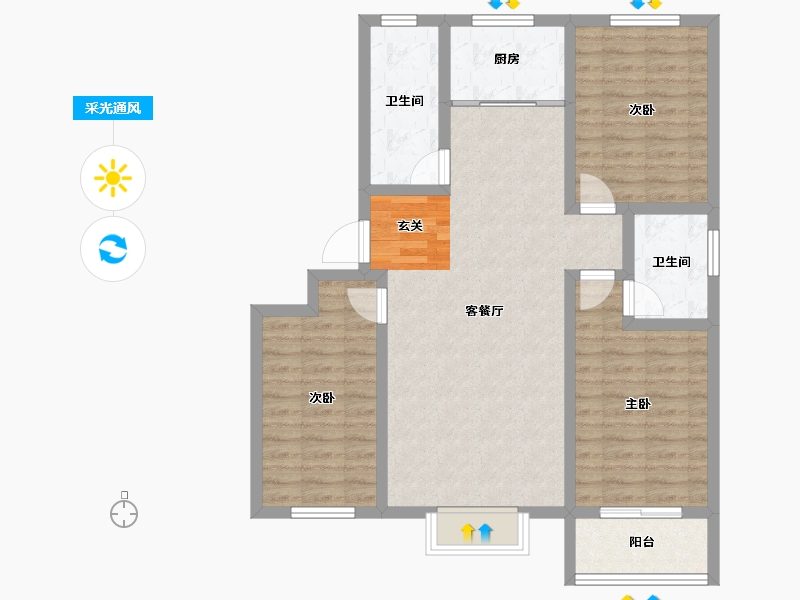 河北省-保定市-涿州惠友万悦城-91.01-户型库-采光通风