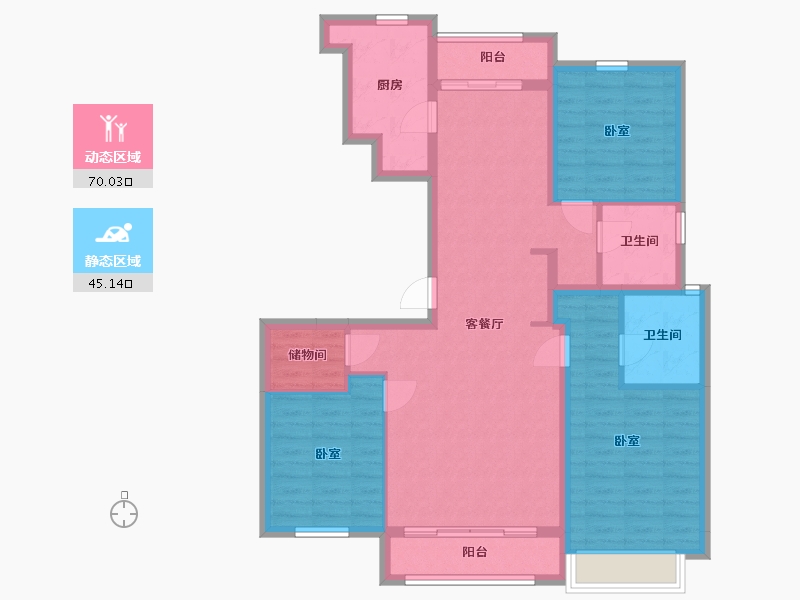 辽宁省-丹东市-永同昌翡翠公馆-102.90-户型库-动静分区