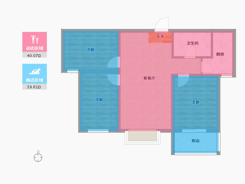 河北省-保定市-涿州惠友万悦城-70.80-户型库-动静分区