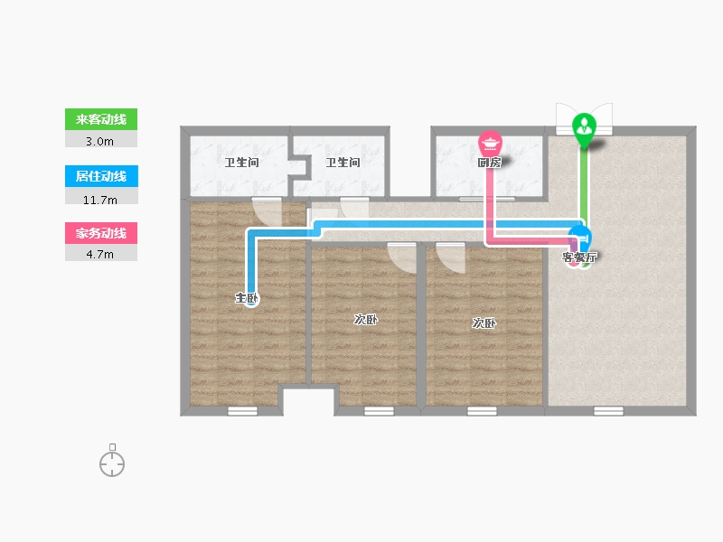 河北省-石家庄市-恒印广场-89.35-户型库-动静线