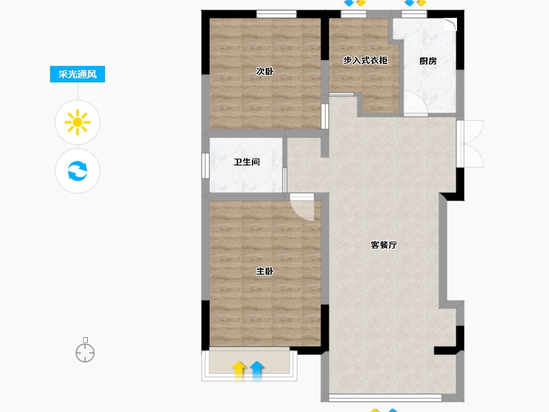 河北省-廊坊市-佳兆业悦峰·畅叙苑-81.91-户型库-采光通风