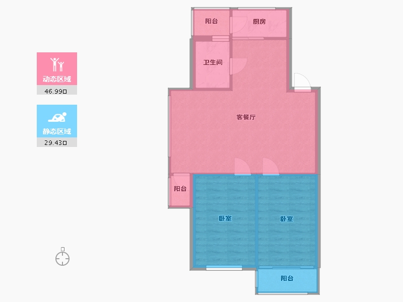 辽宁省-丹东市-汉林首府-70.51-户型库-动静分区