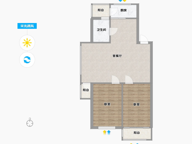 辽宁省-丹东市-汉林首府-70.51-户型库-采光通风