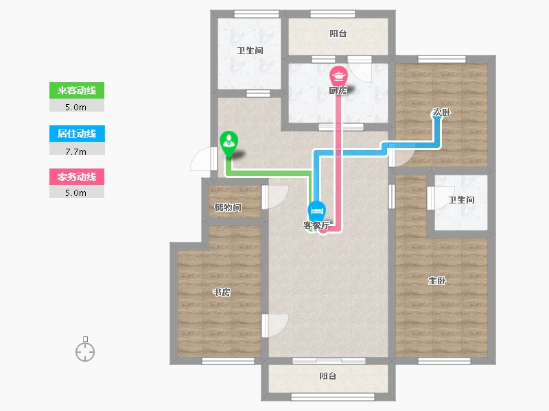 吉林省-延边朝鲜族自治州-蓝溪康苑-98.13-户型库-动静线