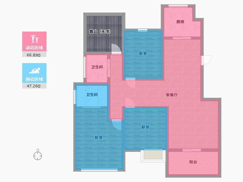 江苏省-南京市-弘阳禹洲时光印象-110.22-户型库-动静分区