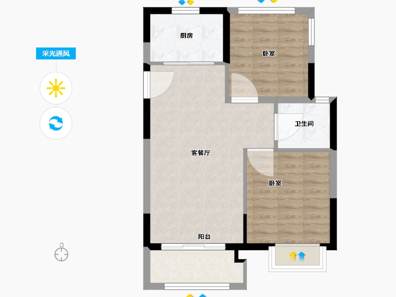 江苏省-南京市-明发浦泰梦幻家-61.00-户型库-采光通风