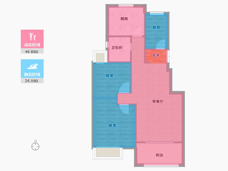 江苏省-南京市-新湖仙林翠谷-66.00-户型库-动静分区