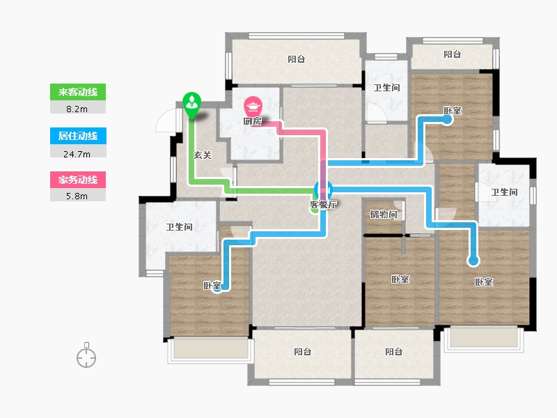 江苏省-南京市-新湖仙林翠谷-150.36-户型库-动静线