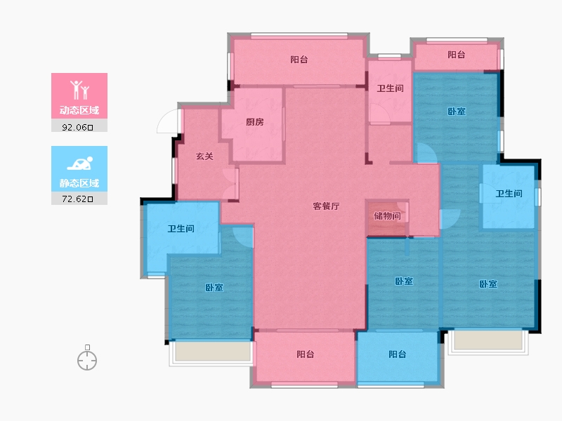 江苏省-南京市-新湖仙林翠谷-150.36-户型库-动静分区