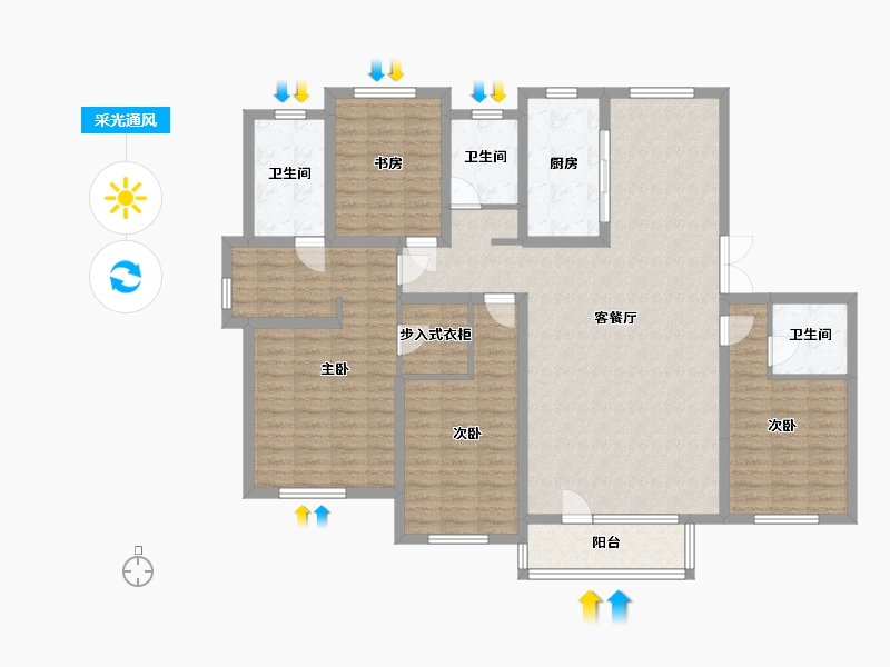 吉林省-延边朝鲜族自治州-融城·樾府-141.60-户型库-采光通风