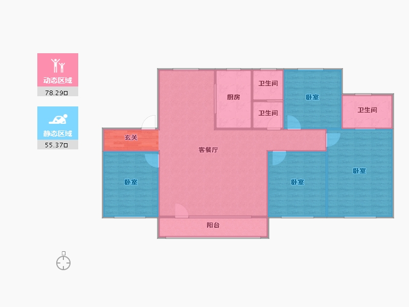 辽宁省-盘锦市-纳帕溪谷·瑞府-125.80-户型库-动静分区