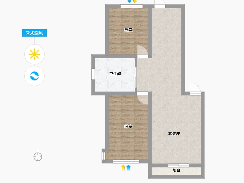 辽宁省-鞍山市-富甲天下-67.42-户型库-采光通风