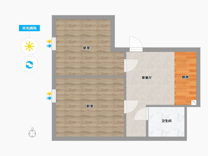 陕西省-西安市-华岭中央公园-47.08-户型库-采光通风