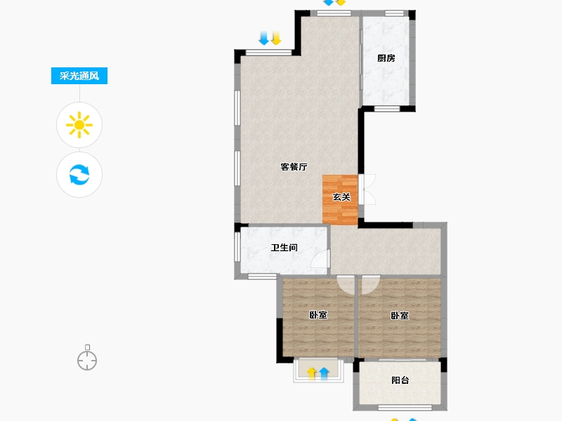 江苏省-南京市-新湖仙林翠谷-96.66-户型库-采光通风