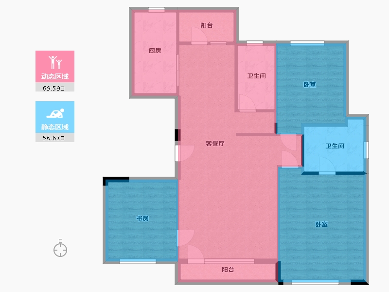 辽宁省-盘锦市-东湖悦府-115.24-户型库-动静分区