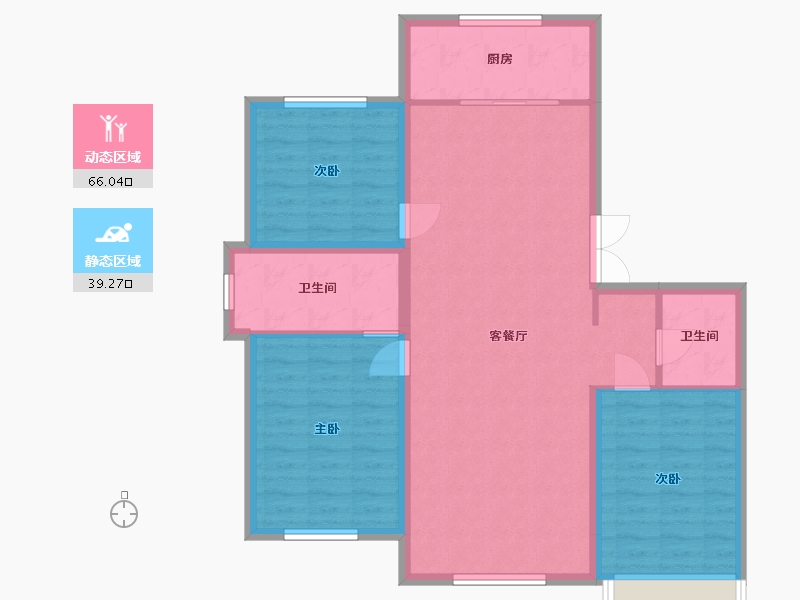 吉林省-延边朝鲜族自治州-融城·樾府-95.53-户型库-动静分区