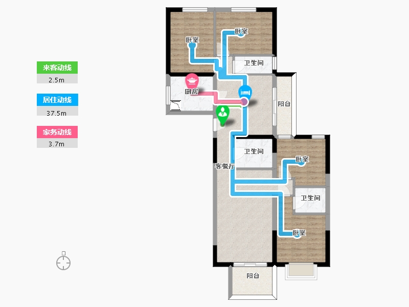 陕西省-西安市-时光界-100.93-户型库-动静线