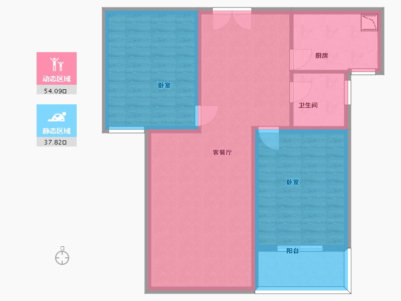 陕西省-西安市-天健望湖大观-82.52-户型库-动静分区