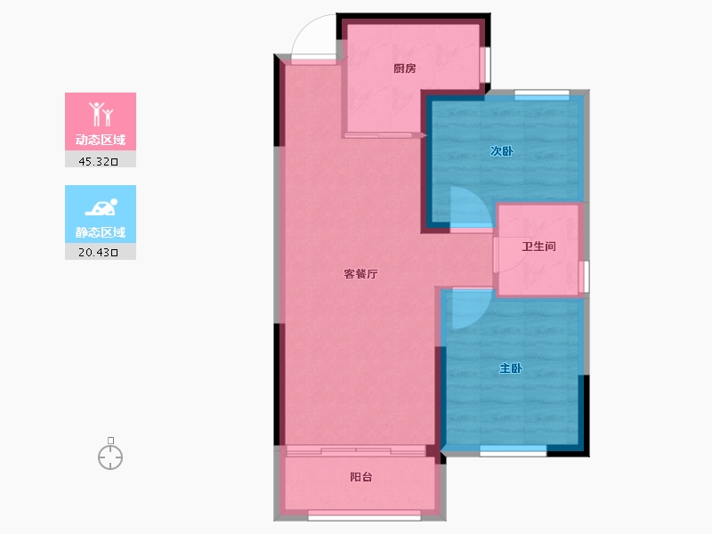 黑龙江省-牡丹江市-月星环球城-58.90-户型库-动静分区