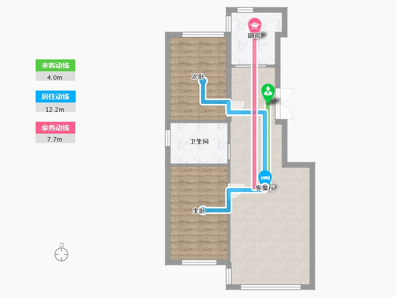 吉林省-延边朝鲜族自治州-亿洋·御城-68.52-户型库-动静线