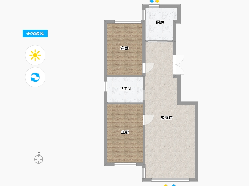 吉林省-延边朝鲜族自治州-亿洋·御城-68.52-户型库-采光通风