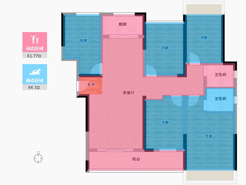 云南省-曲靖市-西城公馆-113.65-户型库-动静分区