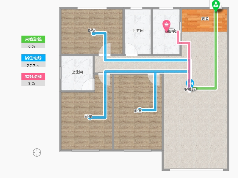 辽宁省-盘锦市-纳帕溪谷·瑞府-100.66-户型库-动静线