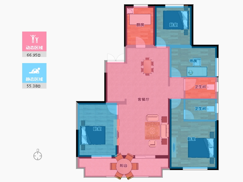 陕西省-西安市-中天诚品-109.97-户型库-动静分区