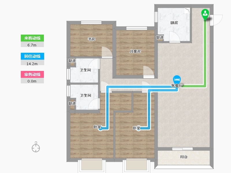 山西省-太原市-保利和光尘樾-95.39-户型库-动静线