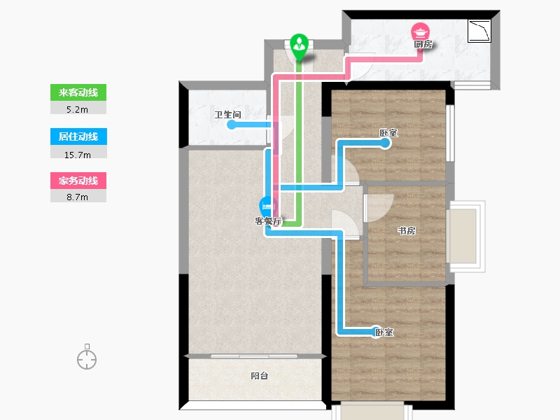 陕西省-西安市-时光界-67.30-户型库-动静线