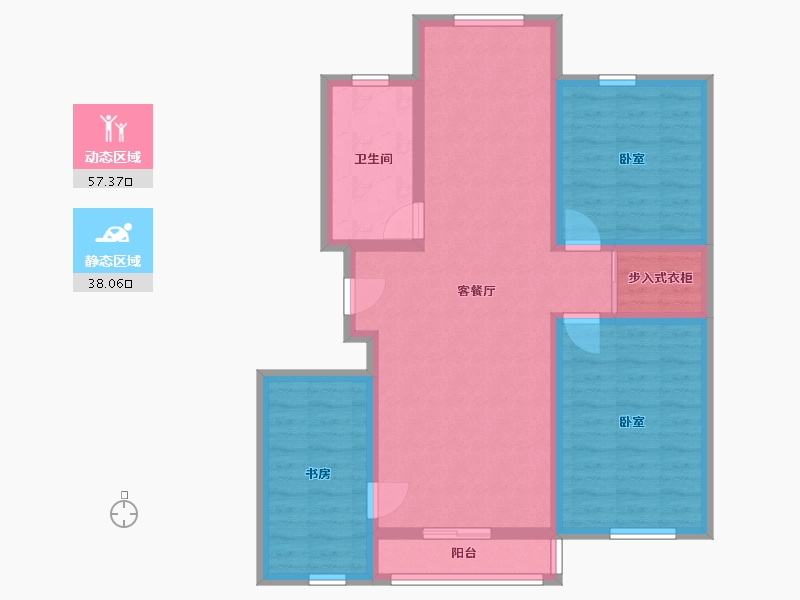 辽宁省-鞍山市-富甲天下-84.78-户型库-动静分区