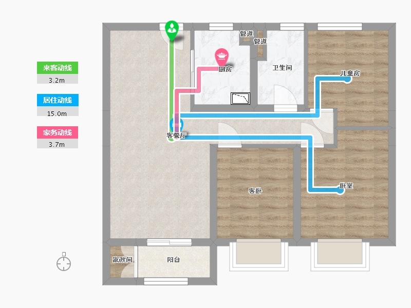 山西省-太原市-保利和光尘樾-65.30-户型库-动静线