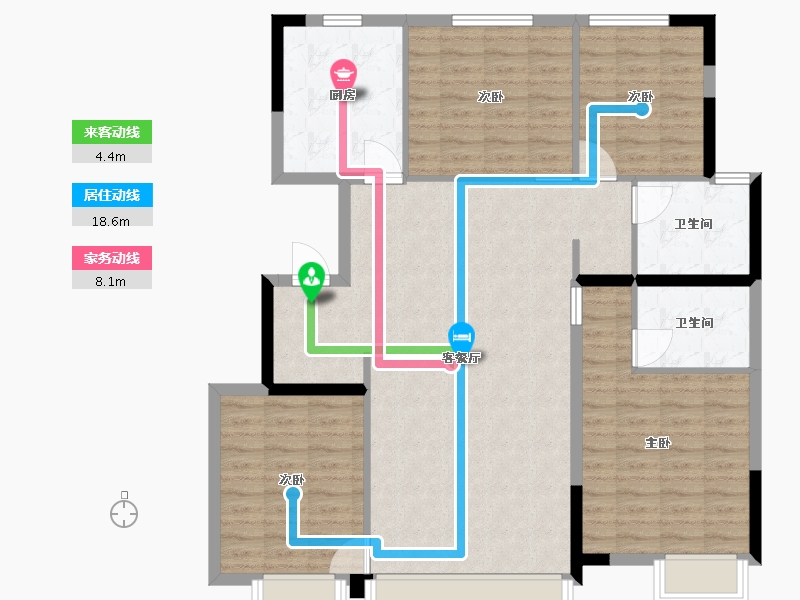 吉林省-延边朝鲜族自治州-通化恒大滨江左岸-114.16-户型库-动静线