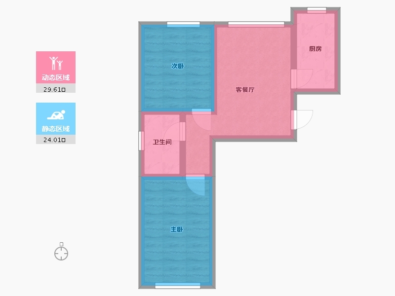 吉林省-延边朝鲜族自治州-蓝溪康苑-46.60-户型库-动静分区