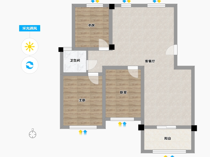 辽宁省-鞍山市-鸿升•壹号公馆-77.01-户型库-采光通风