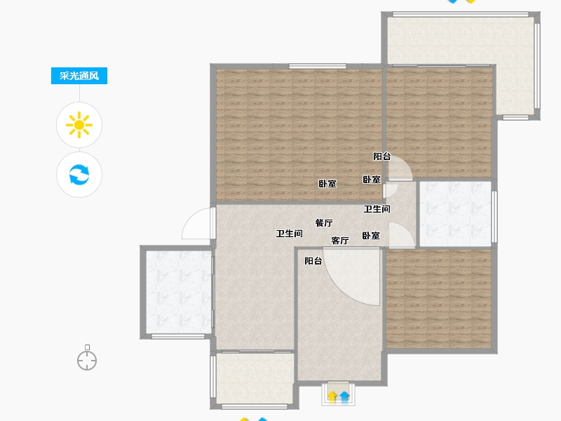 陕西省-西安市-观澜天下-182.00-户型库-采光通风