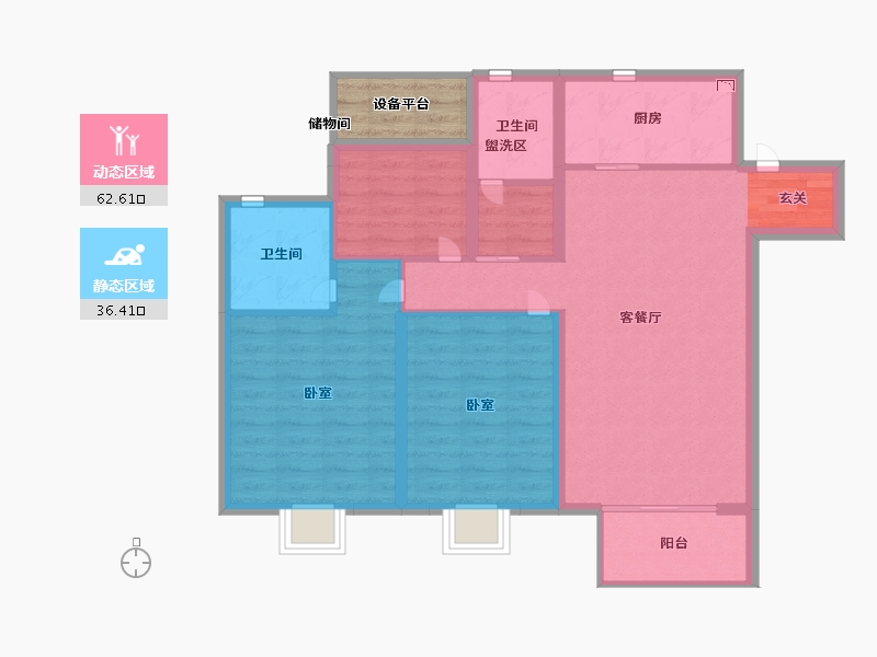 江苏省-南京市-万科和昌金域东方-92.00-户型库-动静分区