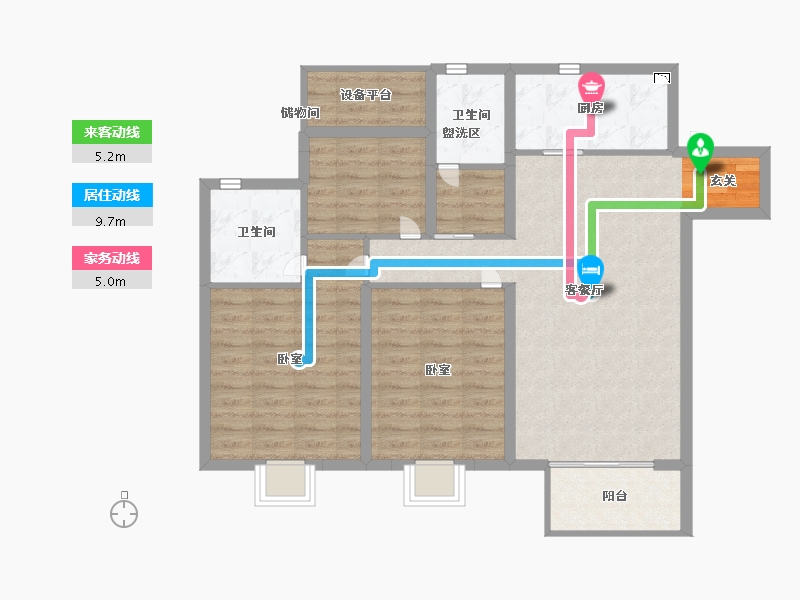 江苏省-南京市-万科和昌金域东方-92.00-户型库-动静线